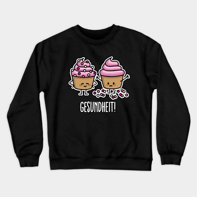 Gesundheit! cupcakes sprinkles Bless you sneezing cupcake Crewneck Sweatshirt by LaundryFactory